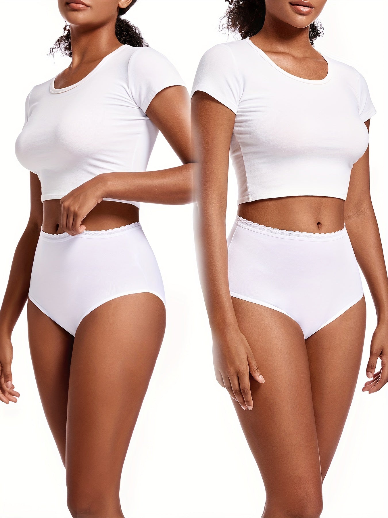 2pcs Seamless High Waist Stretchy Panties Women's Lingerie
