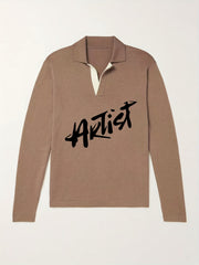 Artist Knit Polo Men's Pullover Sweater Winter Autumn