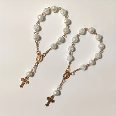 Milky Rose Flower Beaded Bracelet Decorative Accessories for Girls