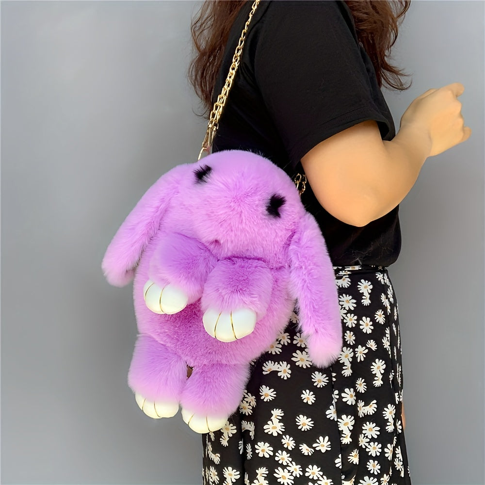 Plush Rabbit Shoulder Bag Stuffed Toy School Backpack Kids Gift