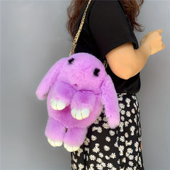 Plush Rabbit Shoulder Bag Stuffed Toy School Backpack Kids Gift