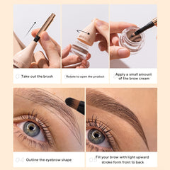 6 Colors Waterproof Eyebrow Pomade Tinted Cream With Brush
