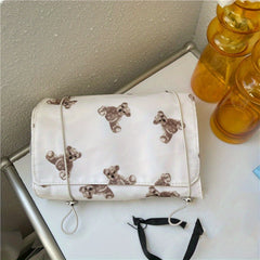 Portable 4-in-1 Roll Up Travel Toiletry Organizer with Cartoon Pattern