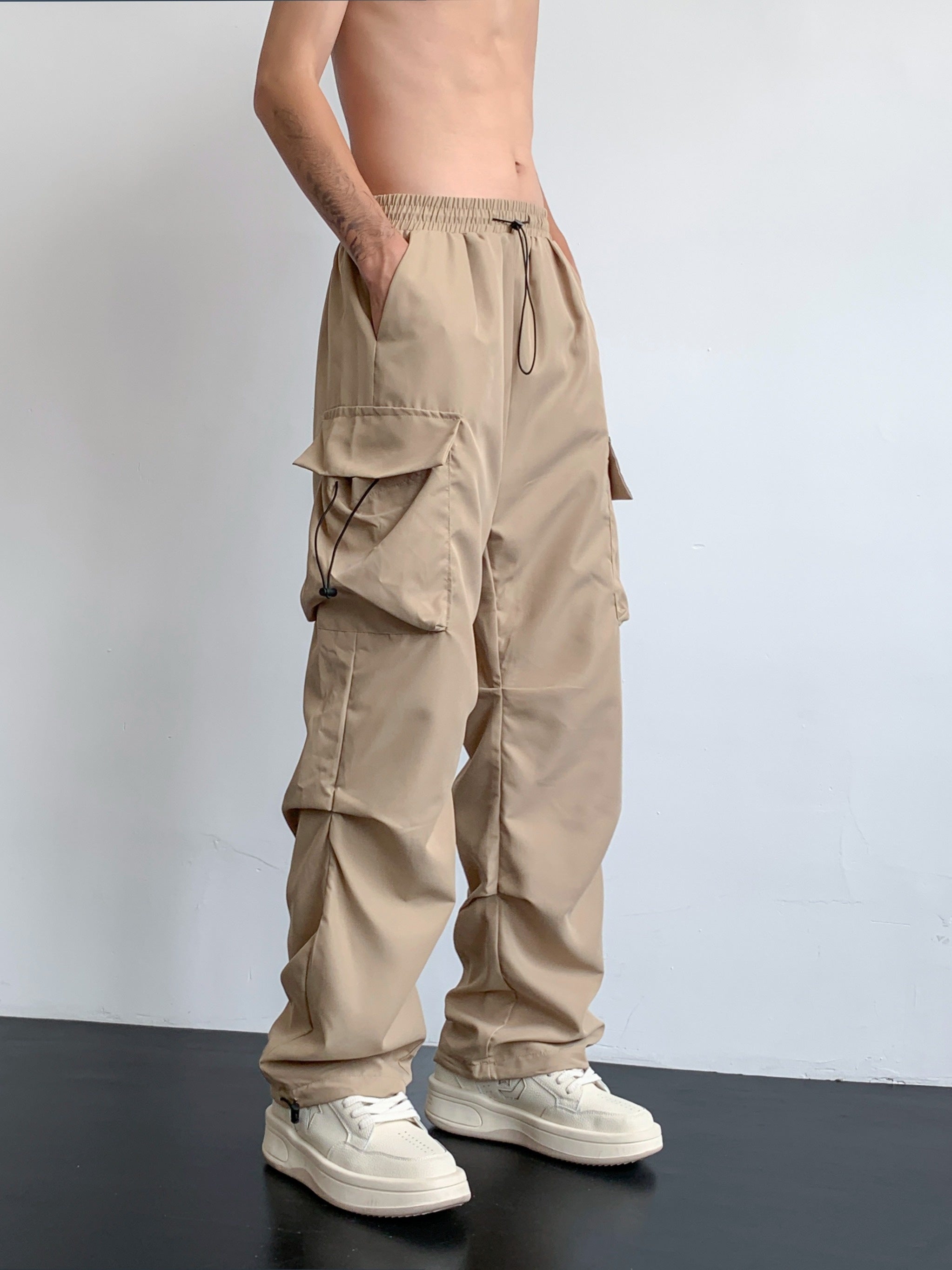 Men's Cargo Pants Casual Hip Hop Style Loose Fit Wide Leg Pants