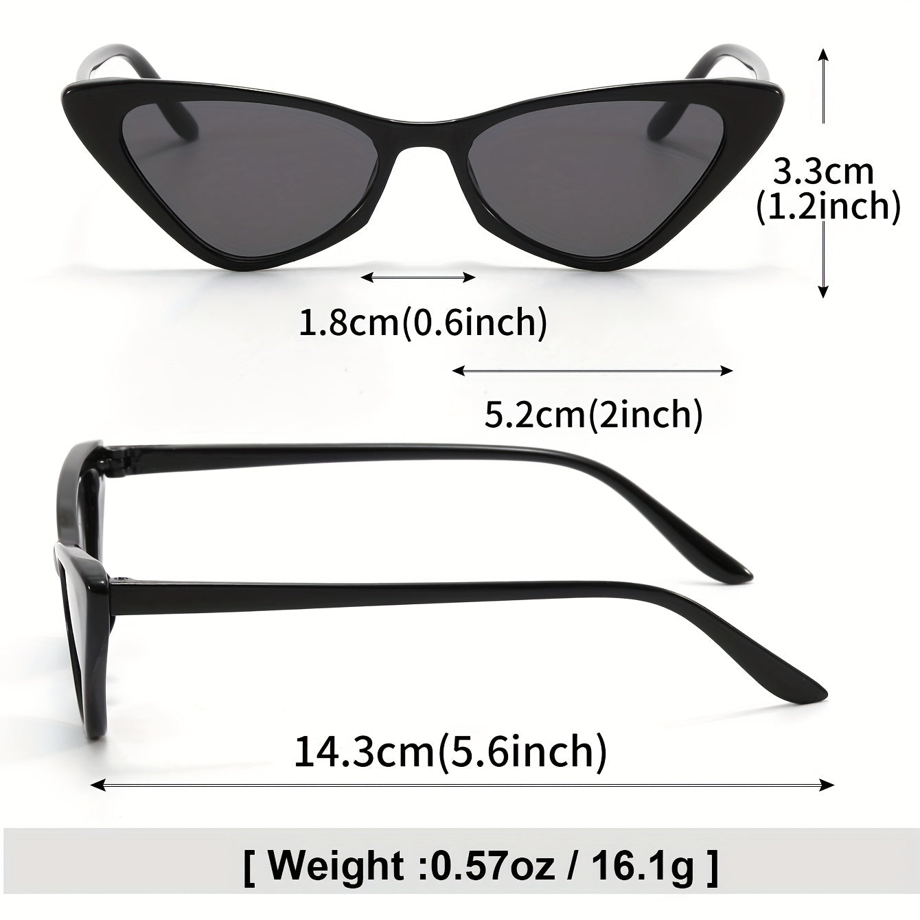 3pairs Cat Eye Personalized Sunglasses Geometric Lens Eyewear
