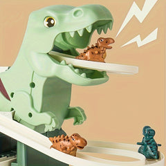 Jurassic Dino Slide Playset with 15 Cars Green Small Explorer Friction Game