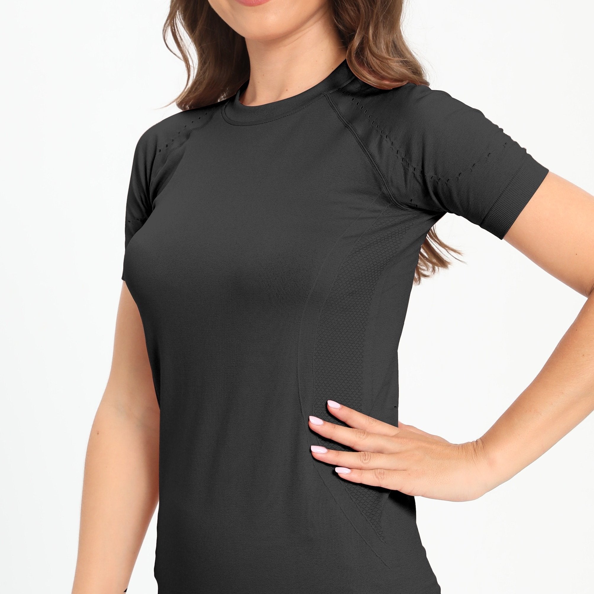 Seamless Yoga Top for Women Moisture Wicking Athletic Shirt