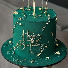 1pc Happy Birthday Art Handwriting Cake Toppers Birthday Cake Toppers Golden