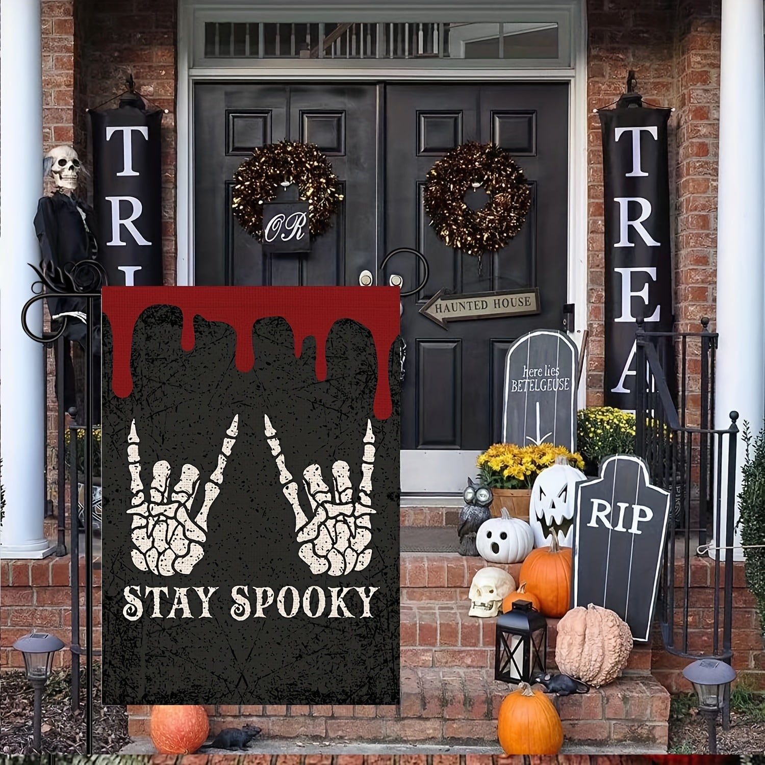 Halloween Garden Flag Stay Spooky Double Sided 12X18 In