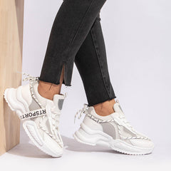 Women's Casual Sneakers Tape Decor Low Top Breathable Dad Shoes