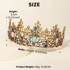 Vintage Baroque Queen Round Crown Tiaras And Crown For Women
