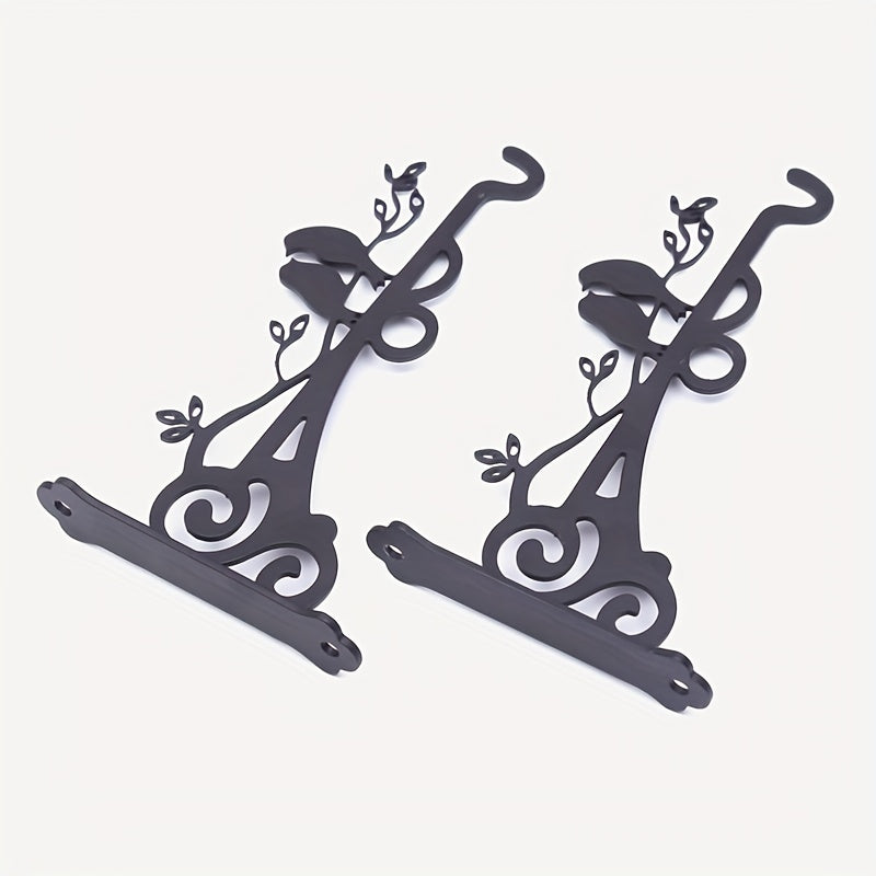 Wrought Iron Wall Flower Pot Bracket for Orchids & Garden Decor