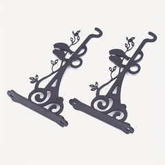 Wrought Iron Wall Flower Pot Bracket for Orchids & Garden Decor