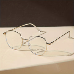 Men's Polygonal Metal Frame Anti Light Glasses