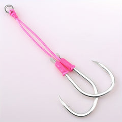 Heavy Duty Double Hook Main Line Assist Hook Fishing Twin Hook