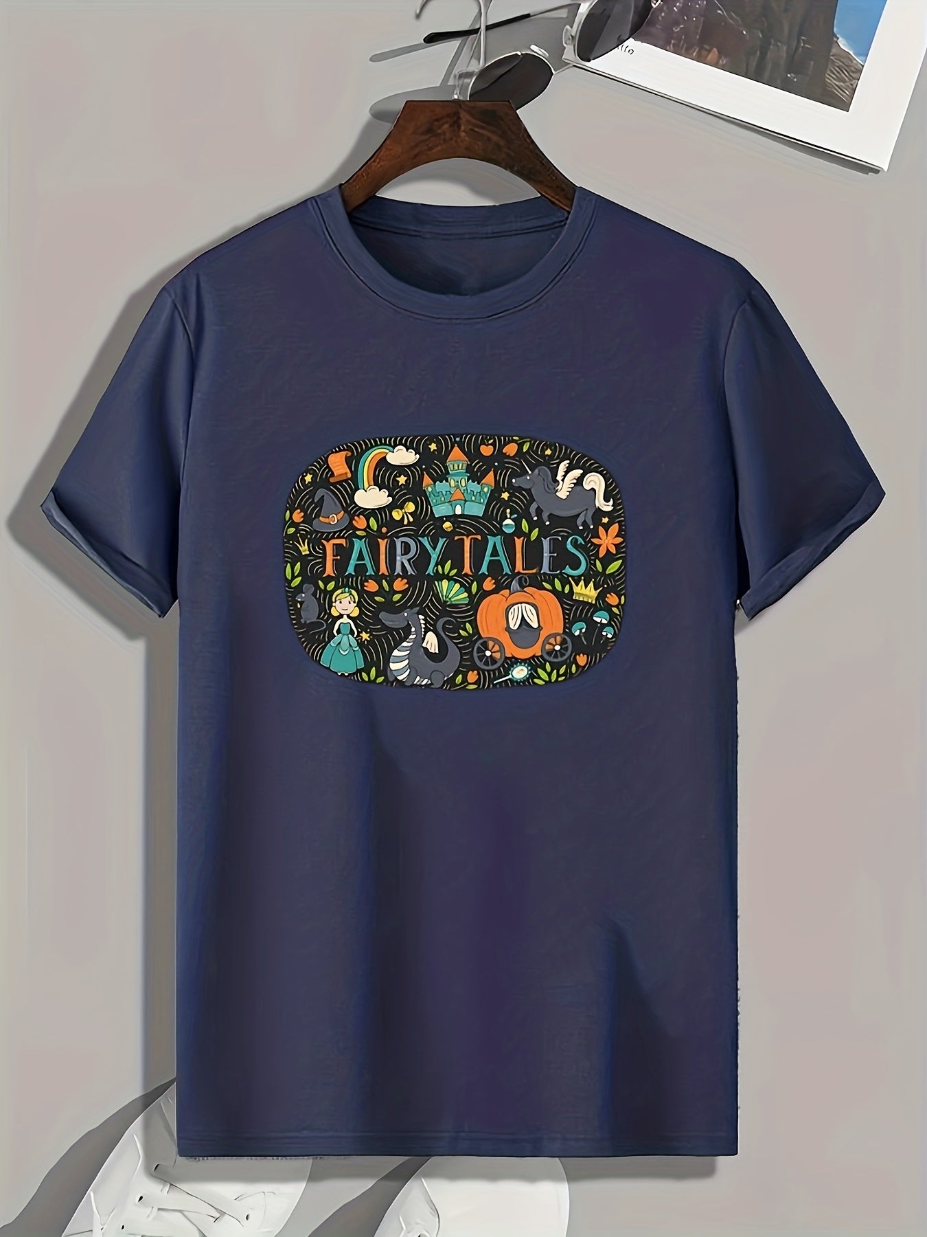 FAIRY TALES Pattern Print Men's Comfy Sports T shirt Graphic Tee