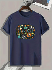 FAIRY TALES Pattern Print Men's Comfy Sports T shirt Graphic Tee