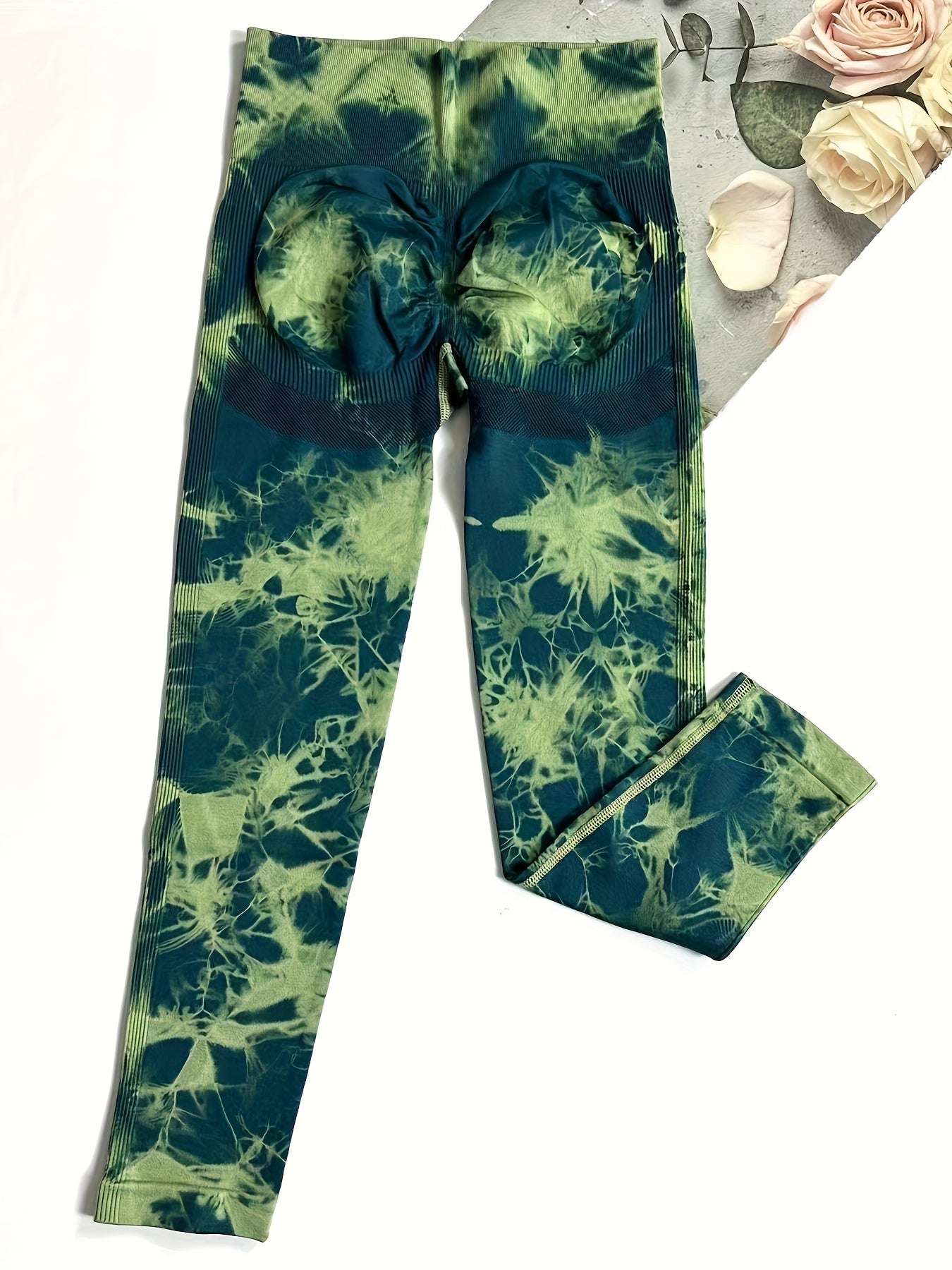 Tie Dye Seamless Yoga Pants High Waist Butt Lifting Breathable Sports Trousers