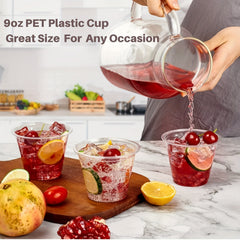 50pcs 9 Oz Clear Plastic Cups for Desserts Parfaits Ice Cream Cupcakes