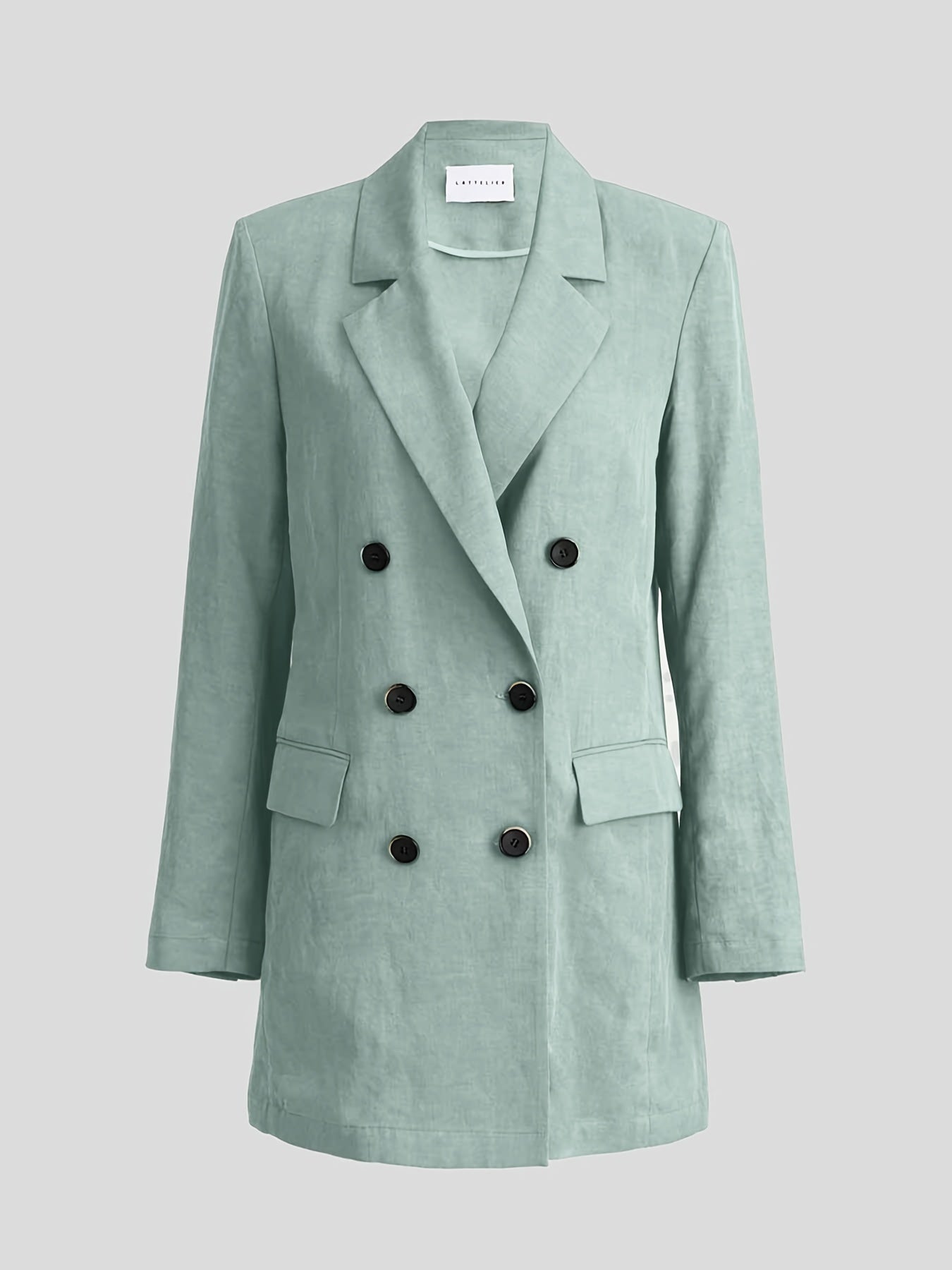Double Button Blazer Coat Long Sleeve Loose Blazer Outerwear Women's