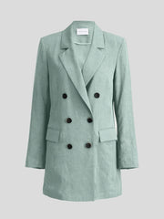 Double Button Blazer Coat Long Sleeve Loose Blazer Outerwear Women's