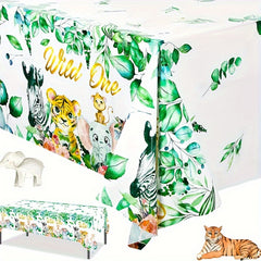 Animal Theme Party Cartoon Animal Print Disposable Tablecloth