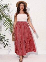 Women's Plus Paisley Floral Print Maxi Skirt