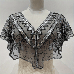 Vintage Sequin Beaded Cape Shawl for Women
