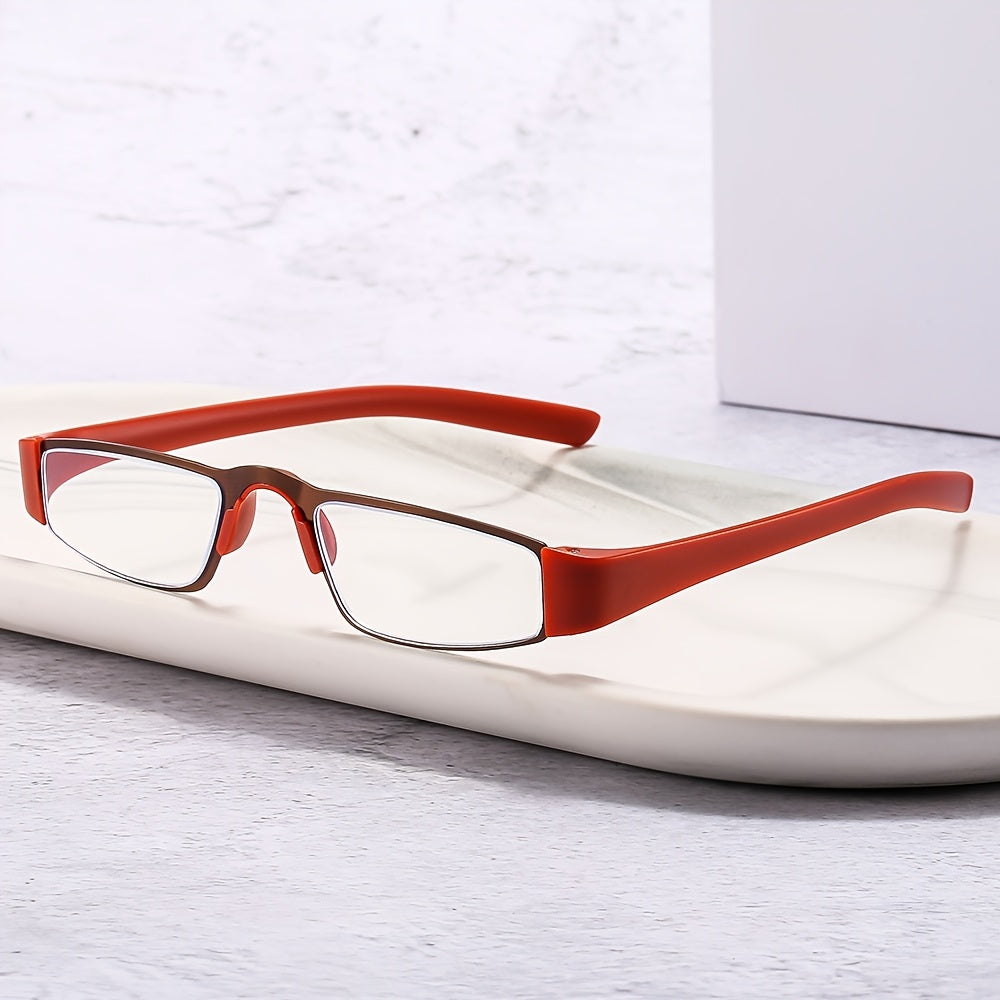 Small Frame Rectangular Reading Glasses Light Blocking HD Eyeglasses