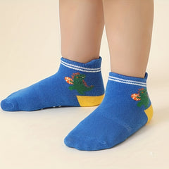 12 Pairs Boys Cartoon Knit Cotton Socks Soft Non-Slip Ankle Socks