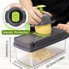16in1 Onion Chopper Food Cutter With 8 Blades Potato Slicer Shredder