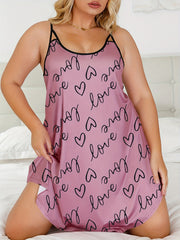Casual Nightdress Women's Plus Letter Print Round Neck Cut Out...