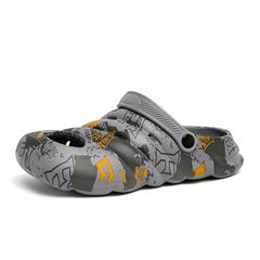 Men's Graphic Clogs Slip on Closed Toe Sandals Soft Sole