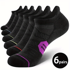 6 Pairs Men's Low Cut Sports Socks Daily Casual Boat Socks