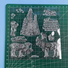 Deer Metal Cutting Dies And Clear Stamps Set DIY Scrapbooking Card Album
