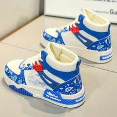 Men's High Top Graphic Skate Shoes Lace Up Sneakers