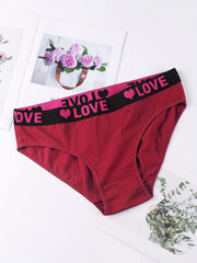 6 Pack Plus Size Romantic Panties Set Women's Plus High Waist