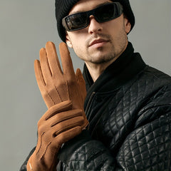 Autumn Winter Windproof Suede Gloves Outdoor Cycling Skiing