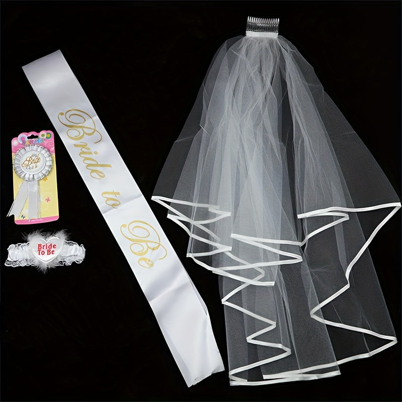 4pcs Bridal Wedding Accessories Set Golden Party Decorations
