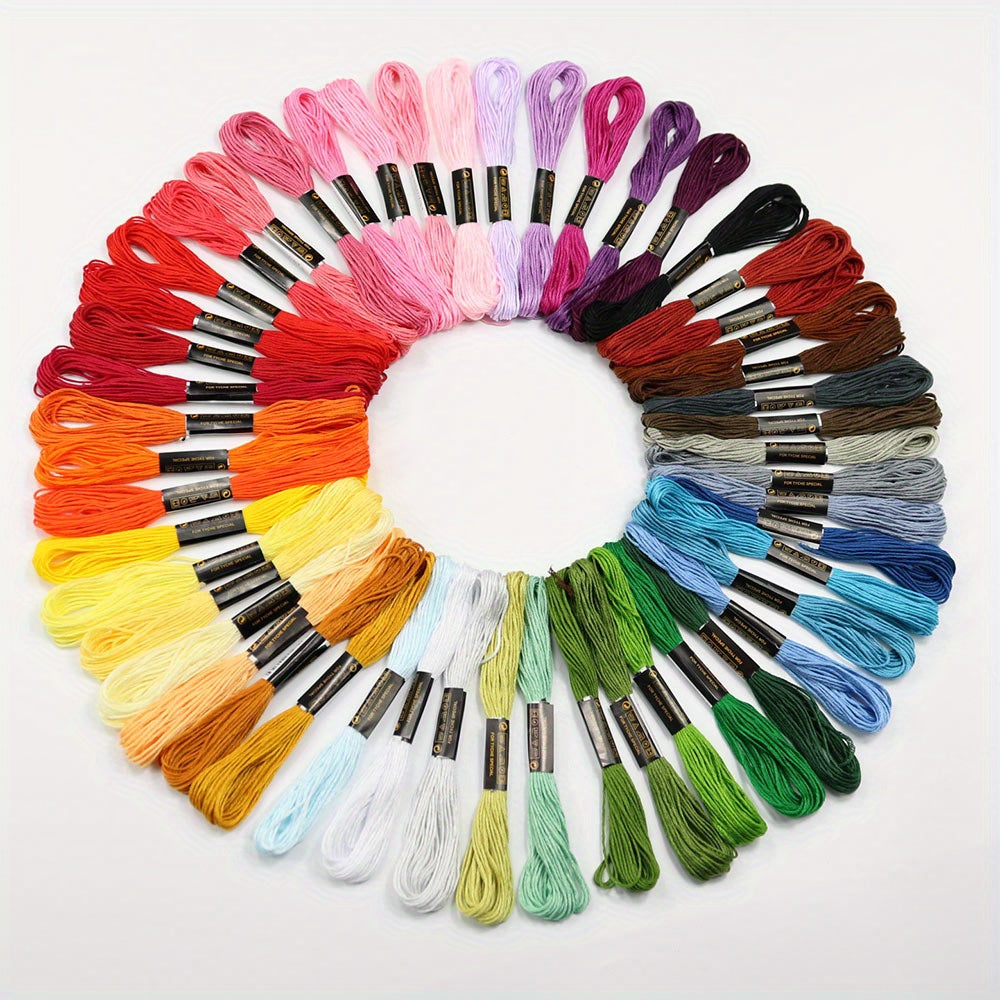 50pcs 8m 6 Strands 50 Colors Embroidery Thread Cross Stitch Thread
