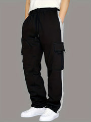 Men's Drawstring Sweatpants With Flap Pockets Active Trousers