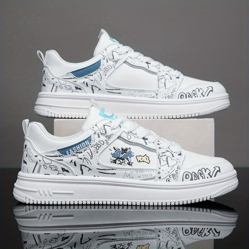 Men's Lace up Sneakers Skate Shoes Graphic Breathable Shoes