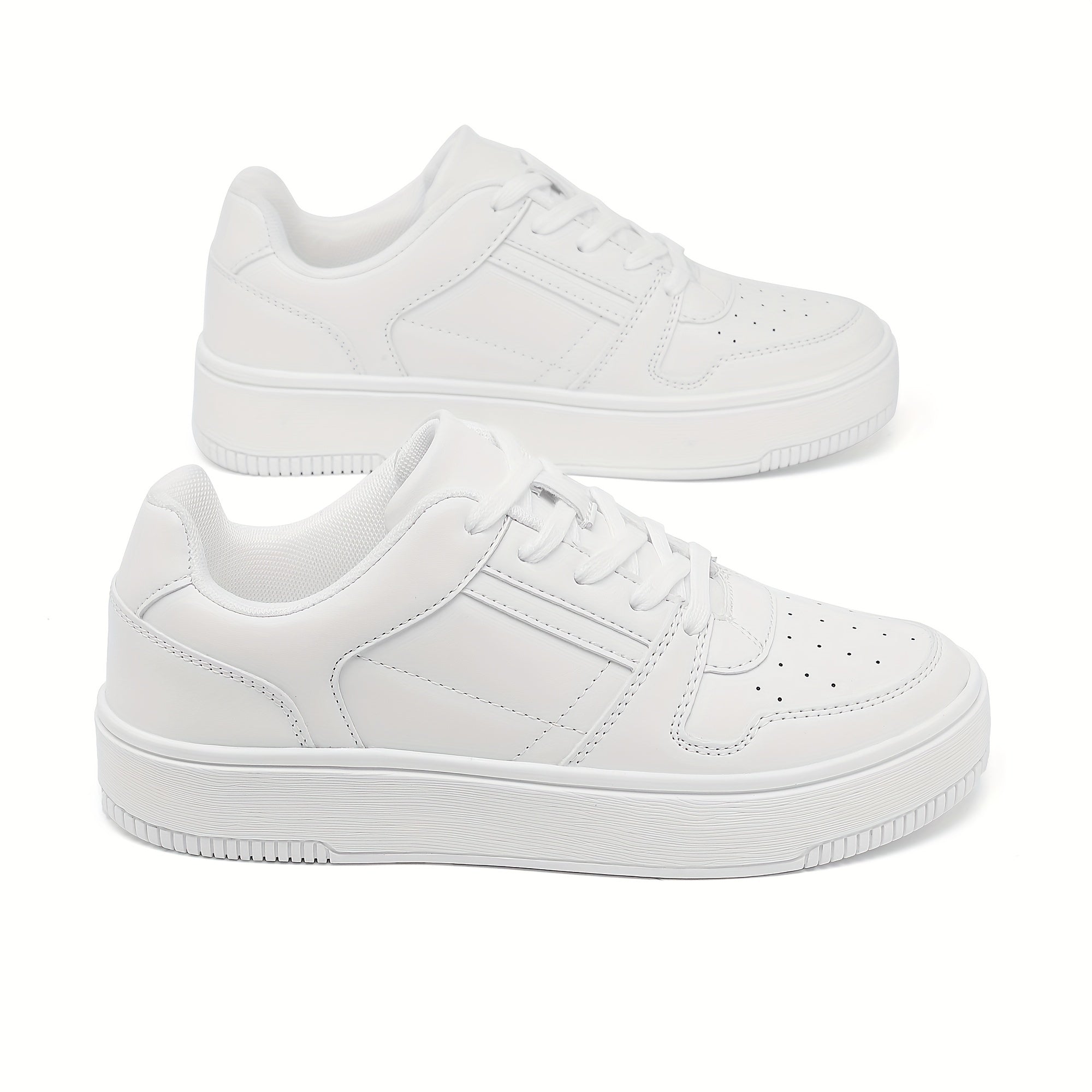 Women's Lace-up Athletic Skate Shoes Non-slip Platform Sneakers