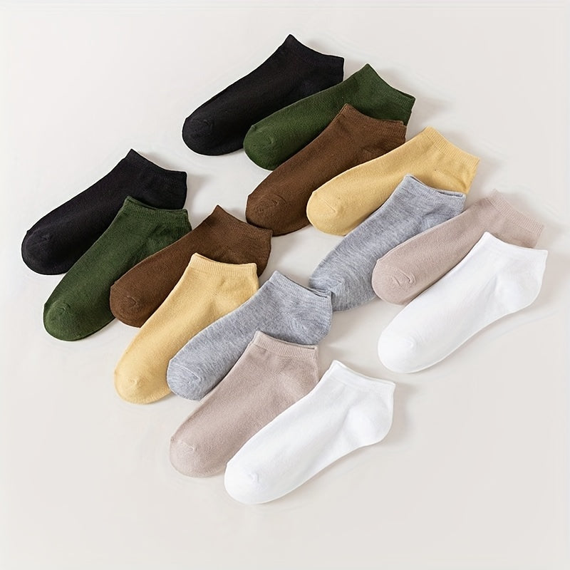 14 Pairs Solid Ankle Socks Soft & Lightweight Women's Stockings