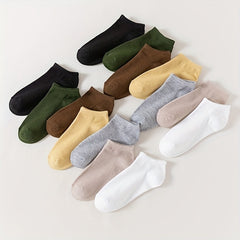 14 Pairs Solid Ankle Socks Soft & Lightweight Women's Stockings