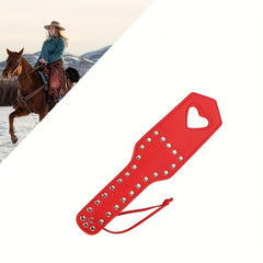 Riding Crop Heart Hole Leather Paddle Equestrian Crop