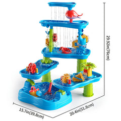 Kids Outdoor Beach Game Table with Shovel Bucket and Molds