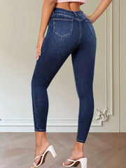 High Stretch Skinny Jeans Ankle Length Casual Denim Pants