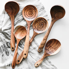 Teak Wooden Cutlery Spoon Cooking Spatula Kitchen Tool Set
