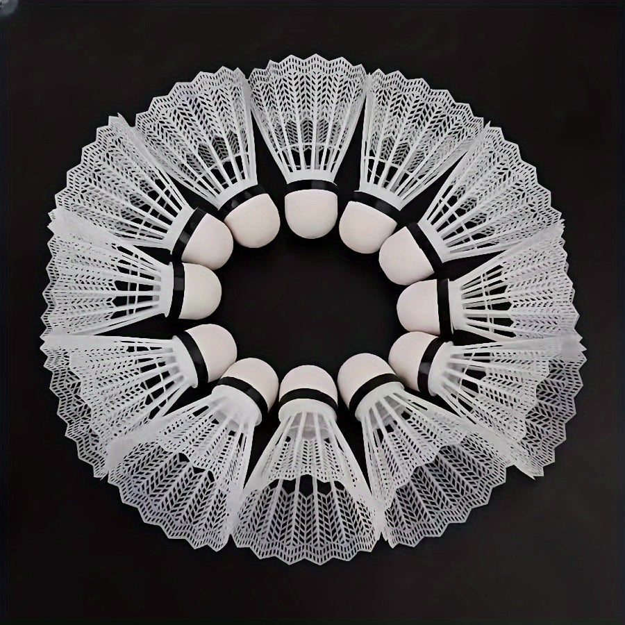 12pcs Plastic Badminton Shuttlecocks for Training and Entertainment